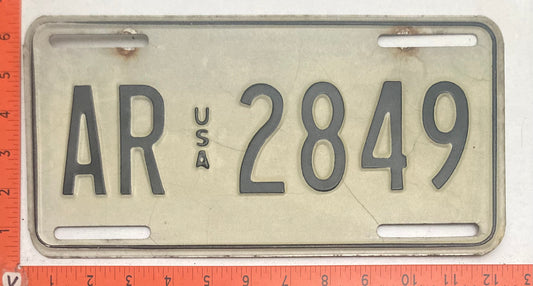 Undated U.S. Army Germany #AR 2849 Passenger License Plate