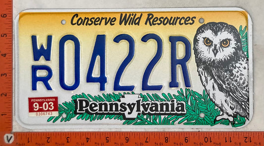 2003 Pennsylvania #W/R 0422R Passenger License Plate