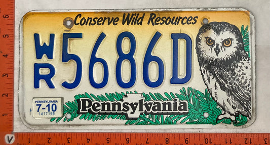 2010 Pennsylvania #W/R 5686D Passenger License Plate