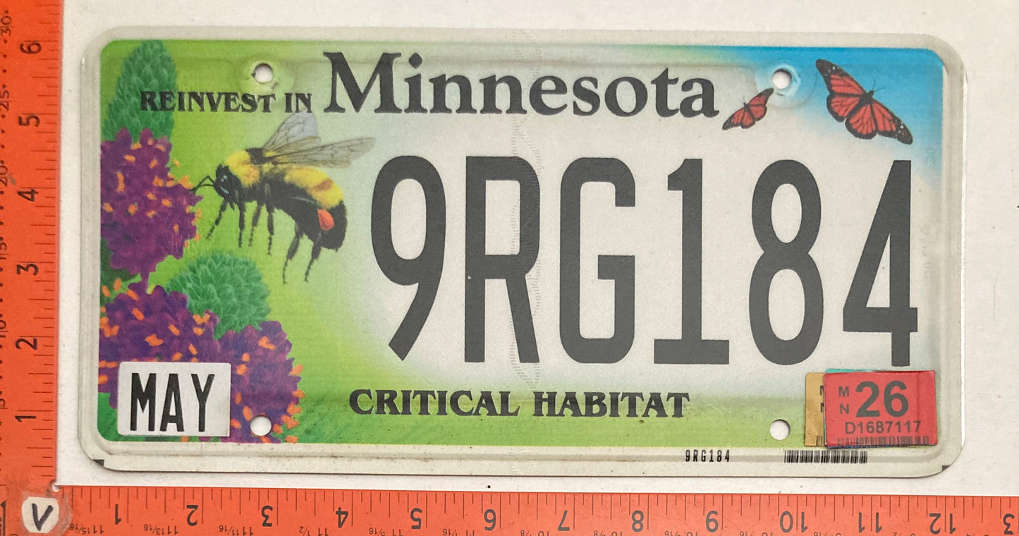 2026 Minnesota #9RG184 Passenger License Plate - Critical Habitat