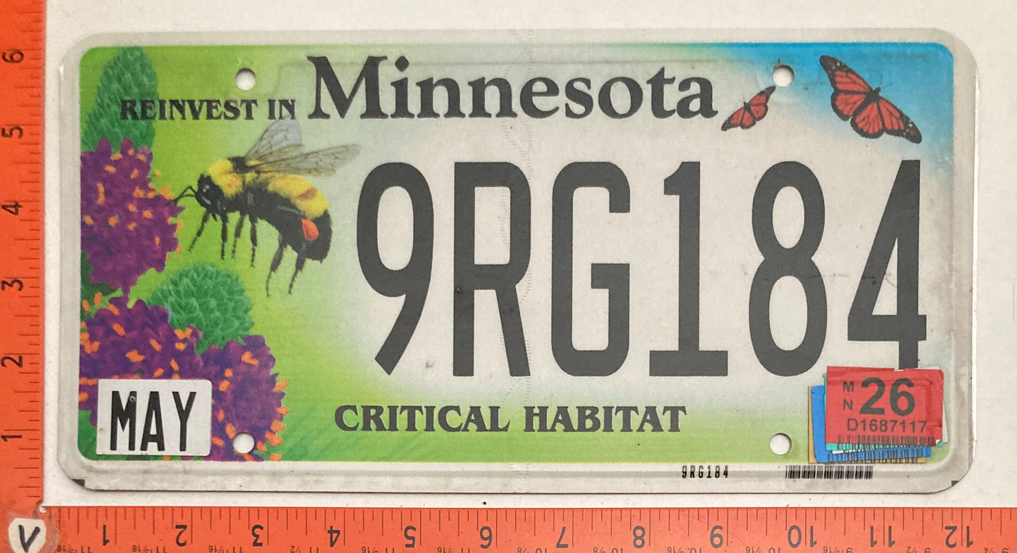 2026 Minnesota #9RG184 Passenger License Plate - Critical Habitat