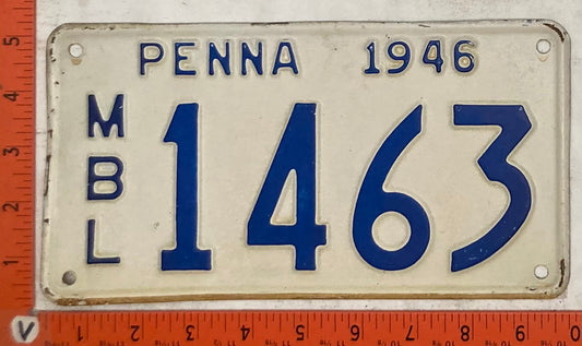 1946 Pennsylvania #1463 Motorboat License Plate