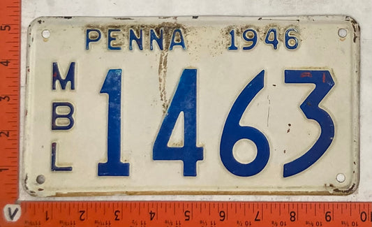 1946 Pennsylvania #1463 Motorboat License Plate