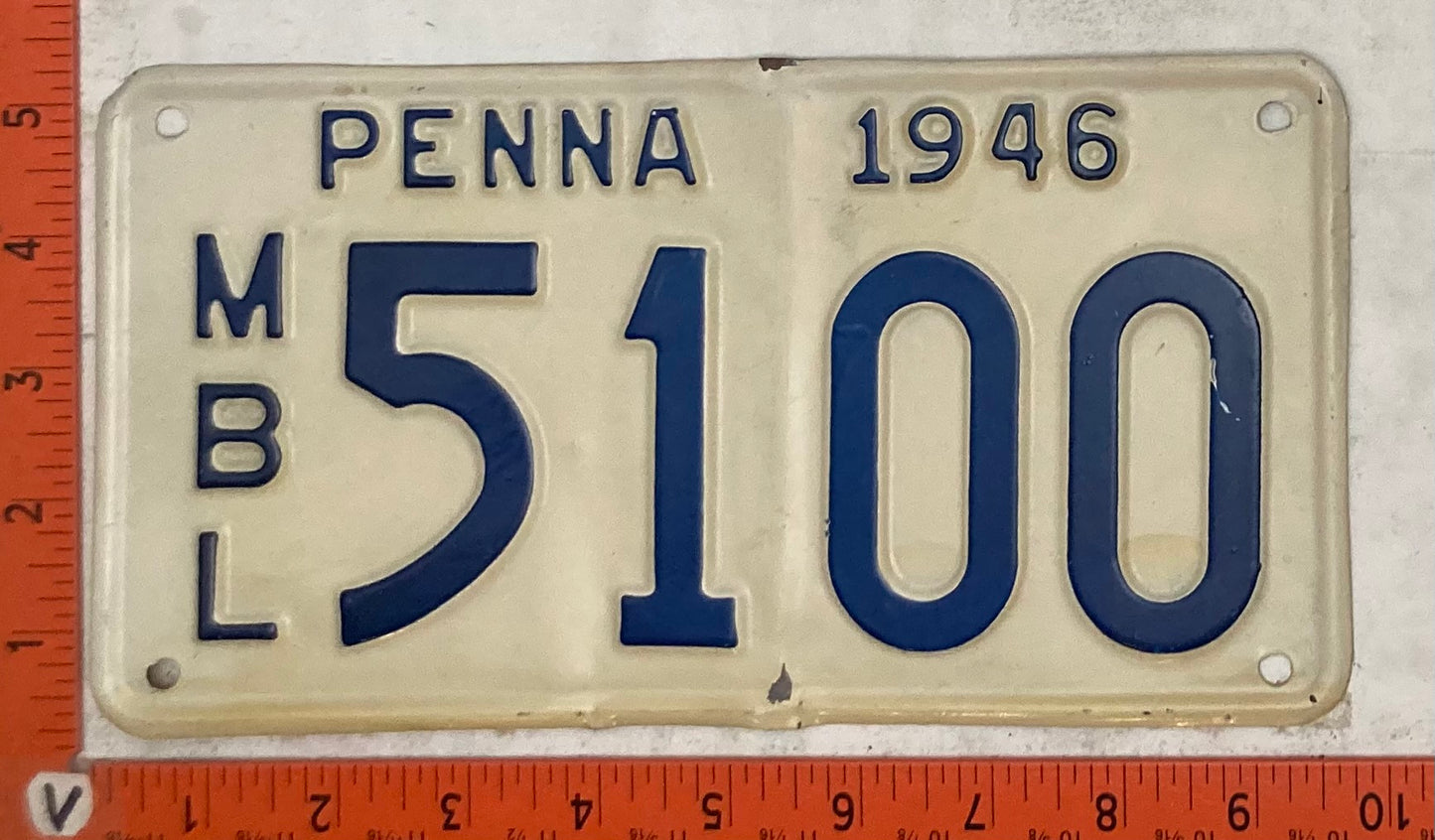 1946 Pennsylvania #5100 Motorboat License Plate