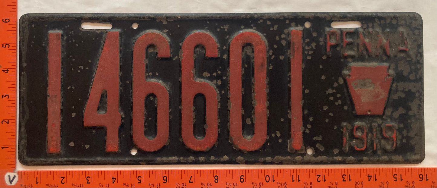 1919 Pennsylvania #146601 Passenger License Plate