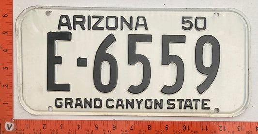 1950 Arizona #E-6559 Passenger License Plate