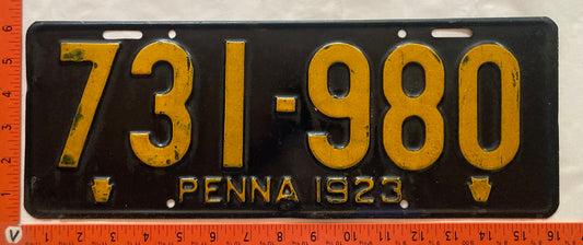 1923 Pennsylvania #731-980 Passenger License Plate