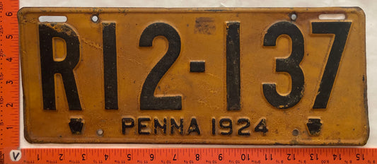 1924 Pennsylvania #R12-137 Truck License Plate