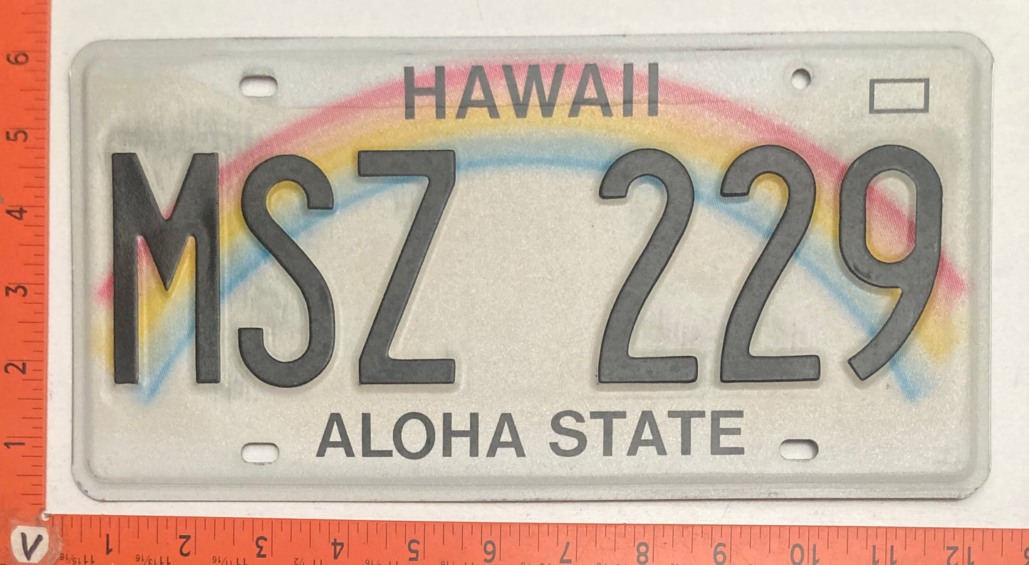 Undated Hawaii #MSZ 229 Passenger License Plate