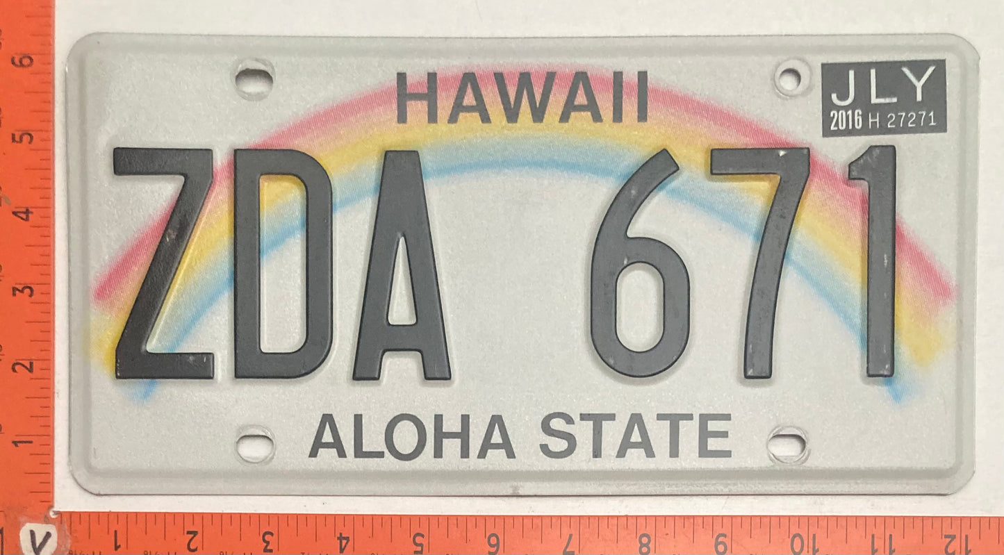 2016 Hawaii #ZDA 671 Passenger License Plate