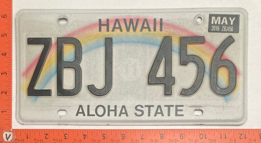 2016 Hawaii #ZBJ 456 Passenger License Plate