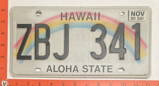 2015 Hawaii #ZBJ 341 Passenger License Plate
