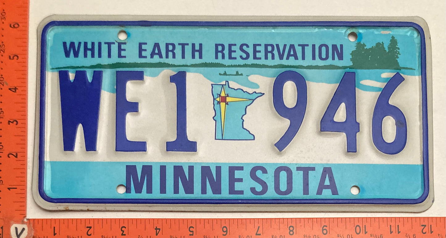 Undated White Earth Reservation, Minnesota #WE1 946 Passenger License Plate