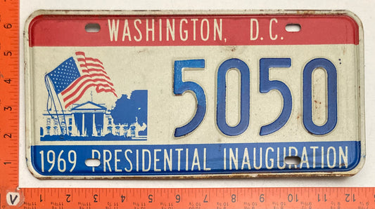 1969 Washington, DC #5050 Presidential Inaugural License Plate