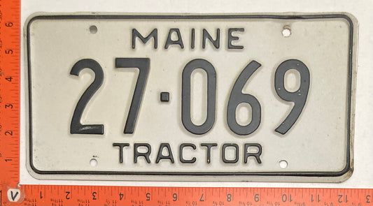 Undated Maine #27-069 Tractor License Plate