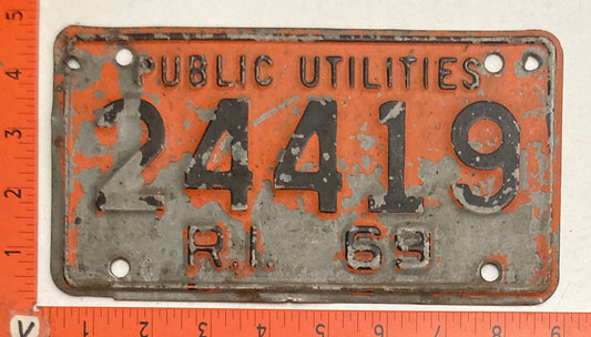 1969 Rhode Island #24419 Public Utilities License Plate