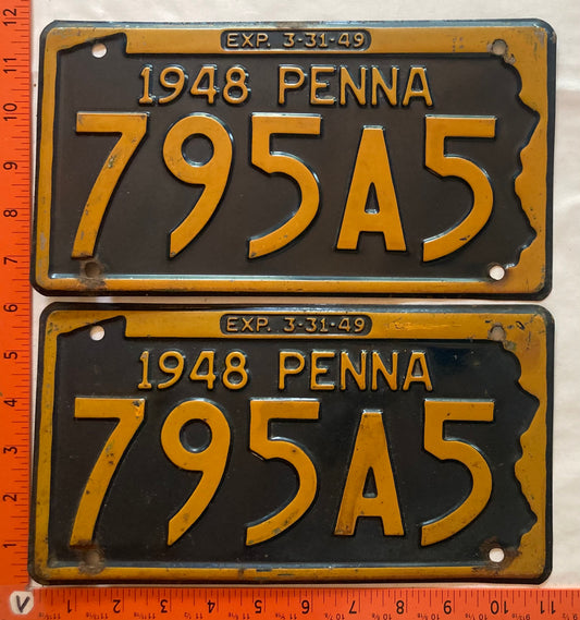 1948 Pennsylvania #795A5 Passenger License Plate (Pair)