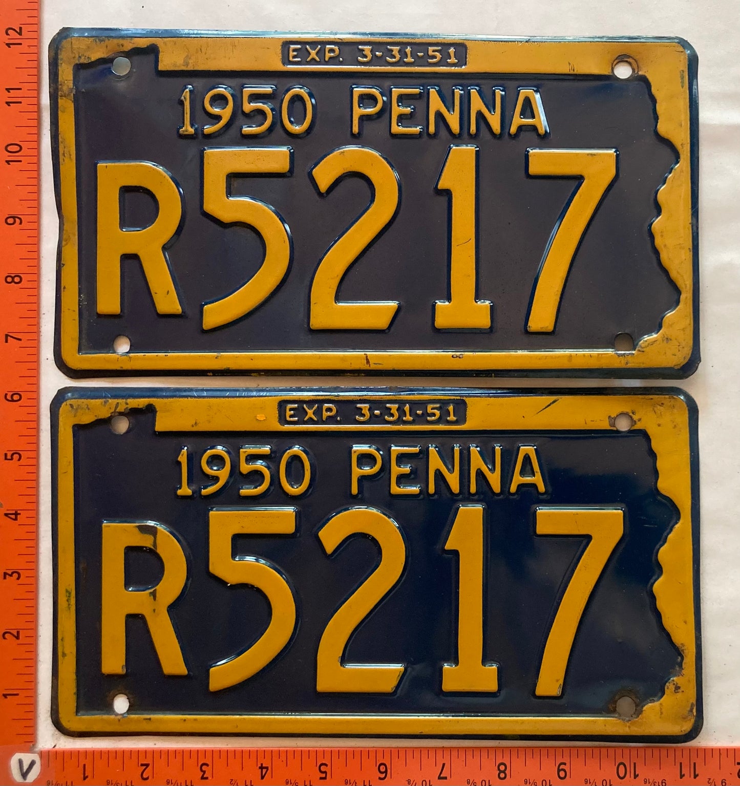 1950 Pennsylvania #R5217 Passenger License Plate (Pair)