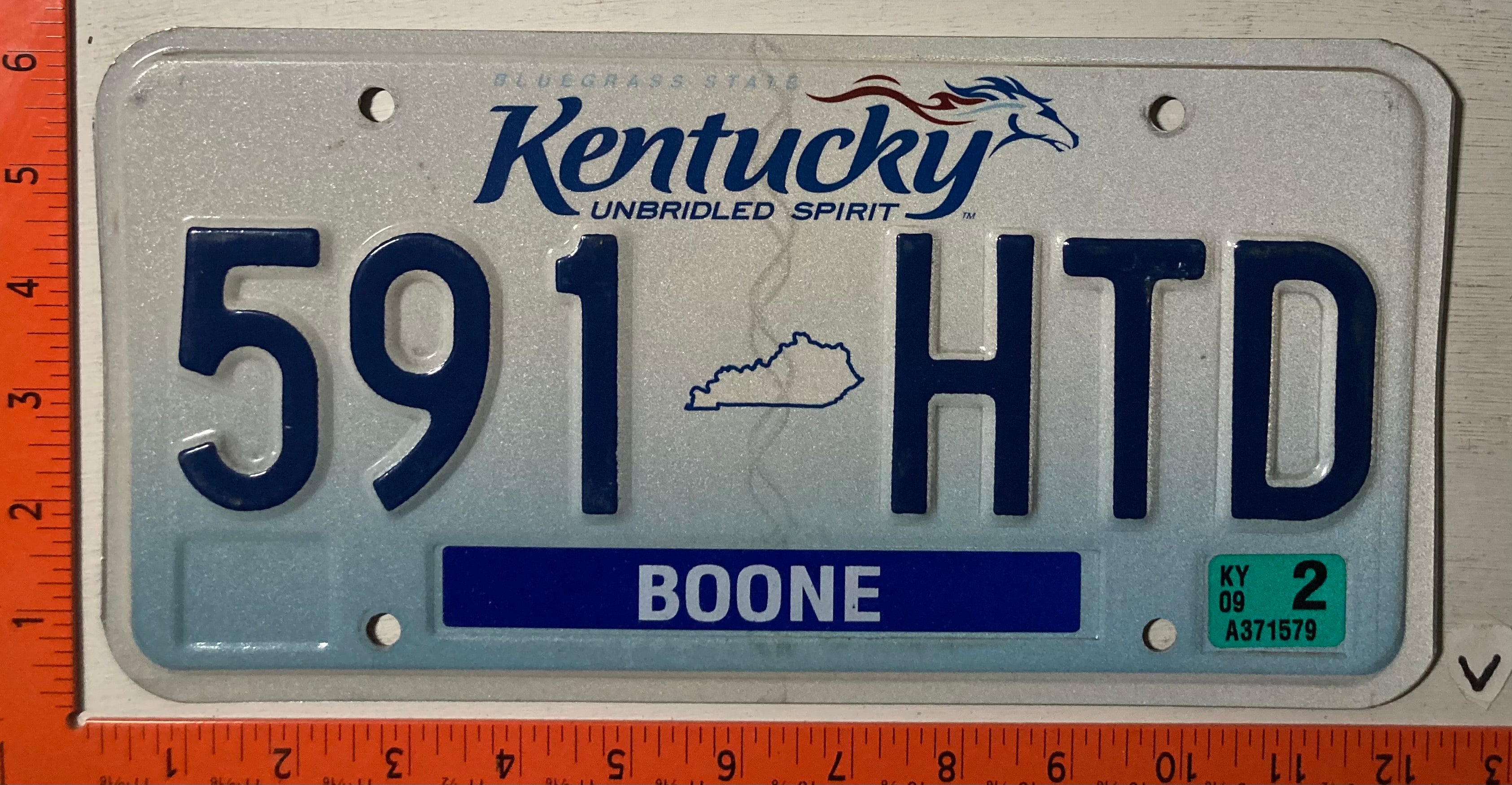 License Pl 2009 Kentucky #591 HTD Passenger License Plate – LicensePl8s.com