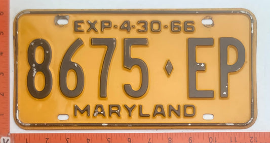 1966 Maryland #8675-EP Truck License Plate