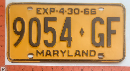 1966 Maryland #9054-GF Truck License Plate