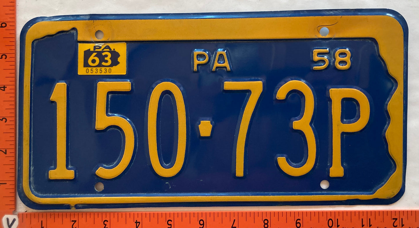 1963 Pennsylvania #150-73P Passenger License Plate
