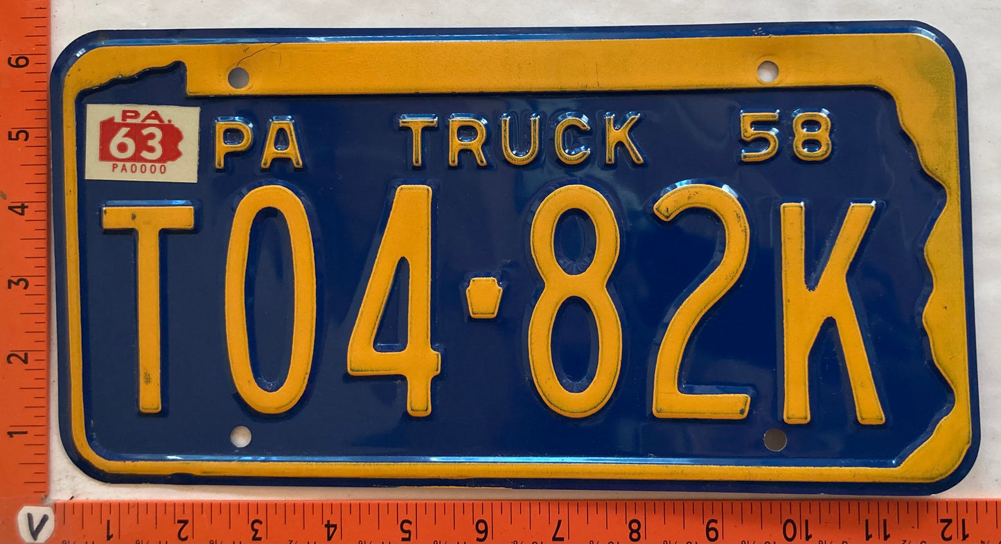 1963 Pennsylvania #T04-82K Truck License Plate