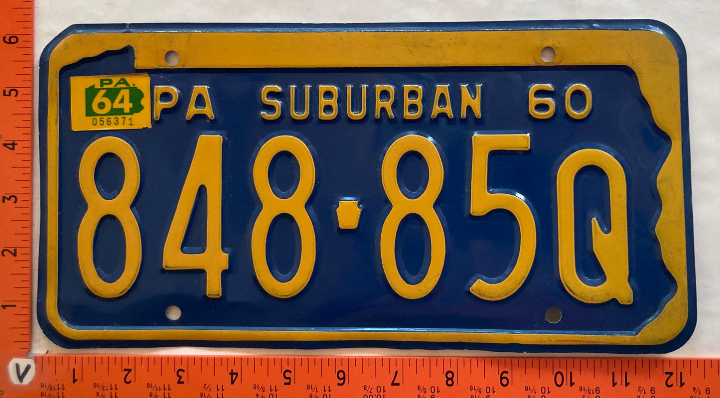 1964 Pennsylvania #848-85Q Suburban License Plate