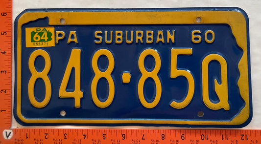 1964 Pennsylvania #848-85Q Suburban License Plate