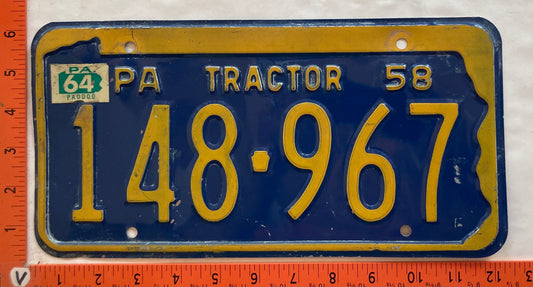 1964 Pennsylvania #148-967 Tractor License Plate
