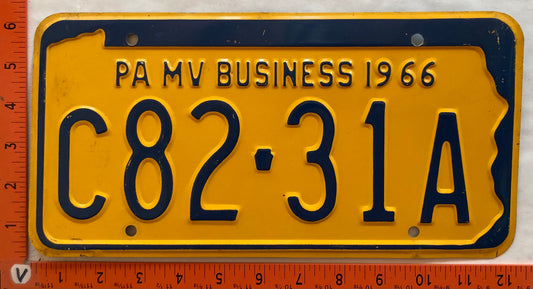 1966 Pennsylvania #C82-31A MV Business License Plate