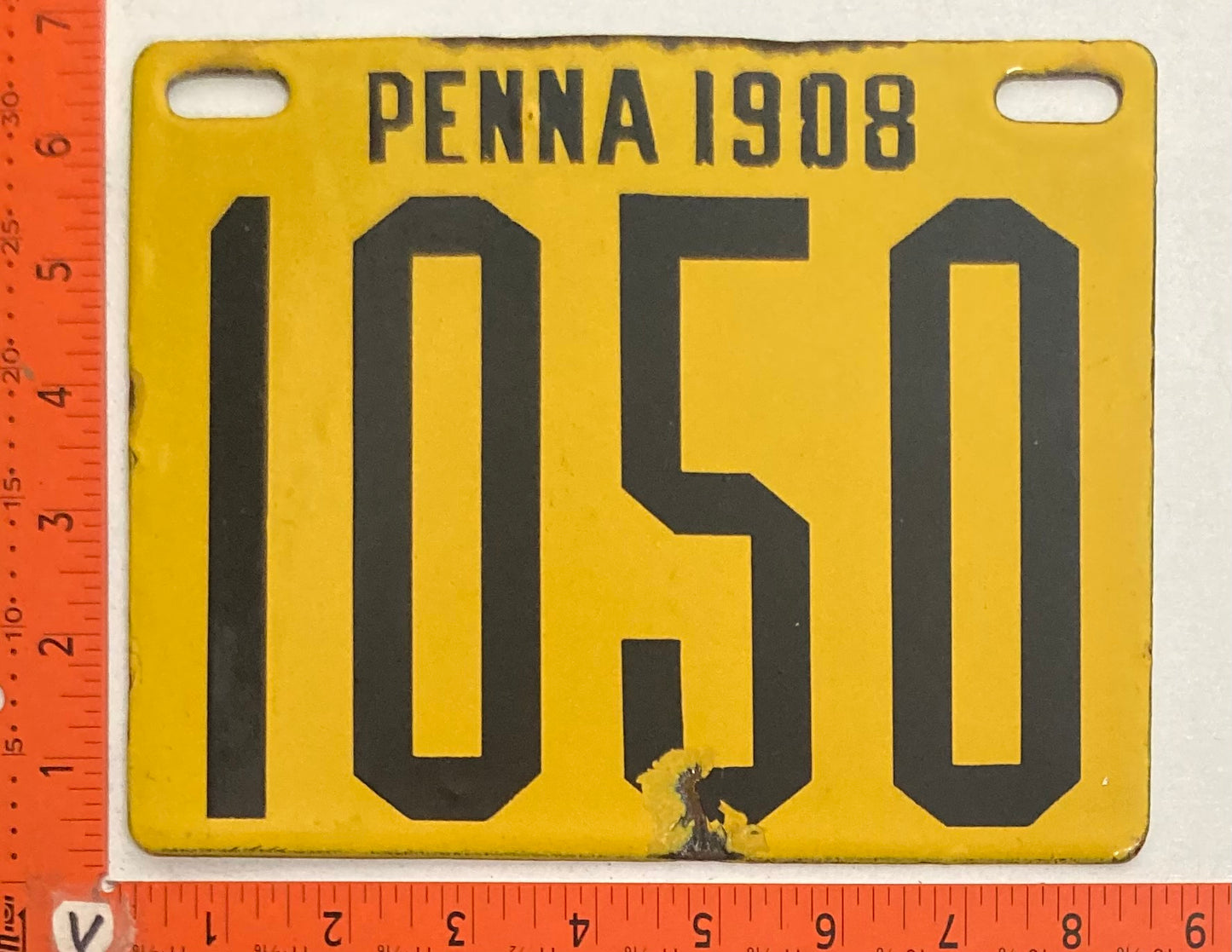 1908 Pennsylvania #1050 Passenger License Plate