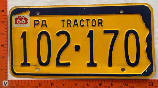 1966 Pennsylvania #102-170 Tractor License Plate