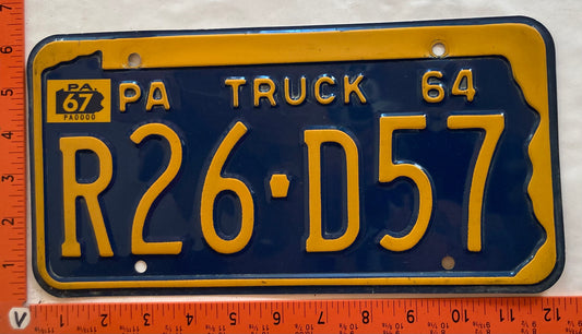1967 Pennsylvania #R26-D57 Truck License Plate