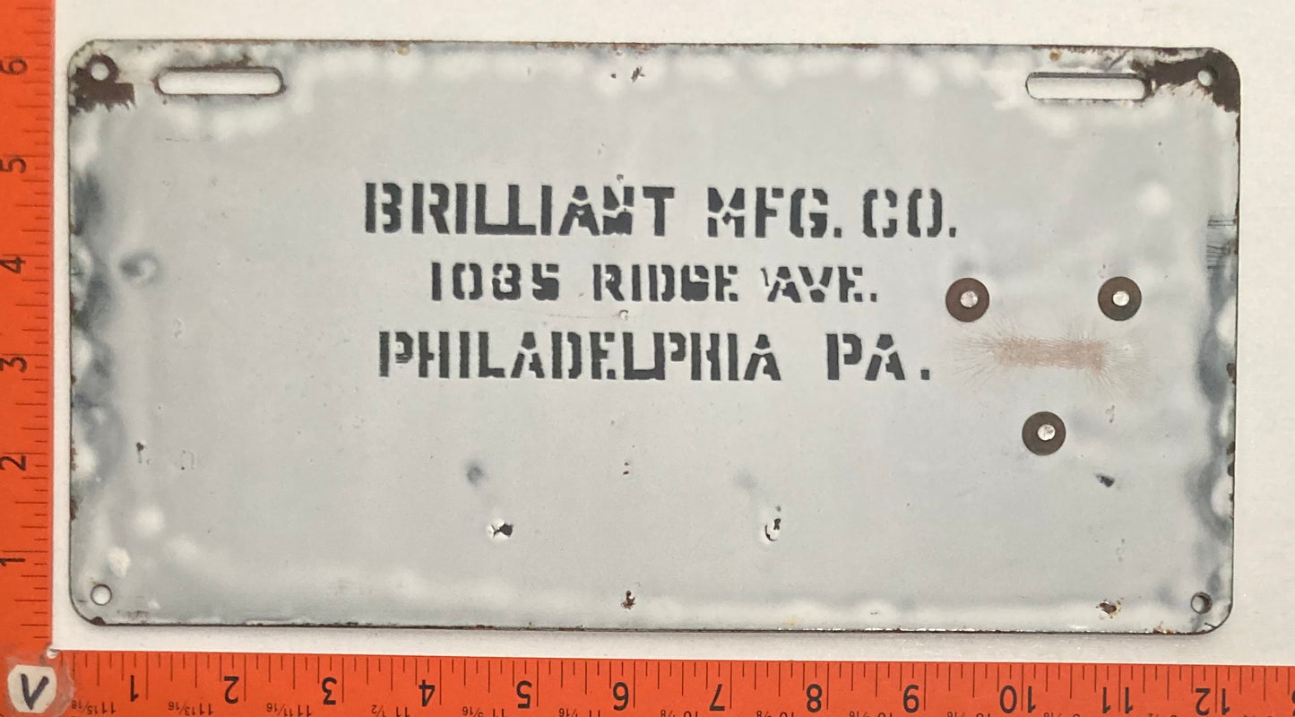 1913 Pennsylvania #7827 Passenger License Plate