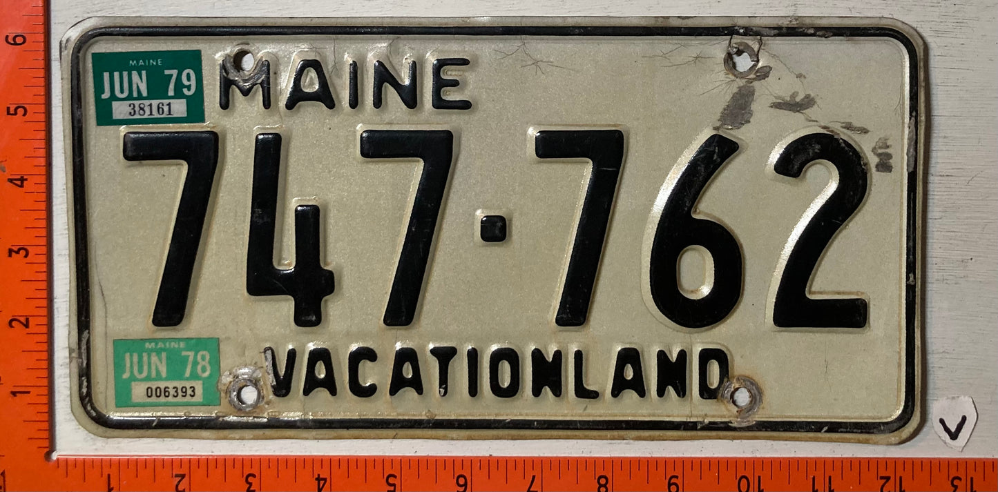 1979 Maine #747-762 Passenger License Plate