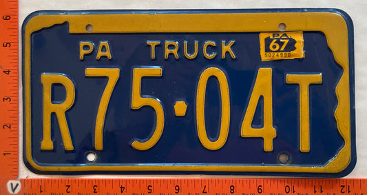 1967 Pennsylvania #R75-04T Truck License Plate