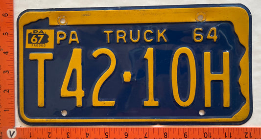 1967 Pennsylvania #T42-10H Truck License Plate