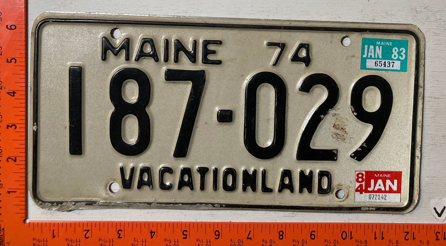 1984 Maine #187-029 Passenger License Plate