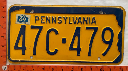 1969 Pennsylvania #47C-479 Passenger License Plate