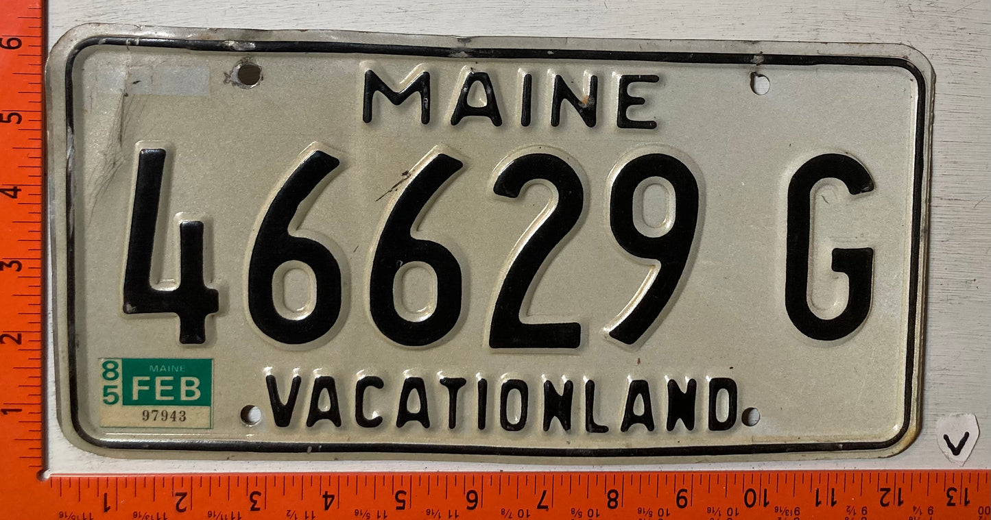 1985 Maine #46629G Passenger License Plate