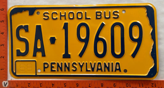 1968 Pennsylvania #SA-19609 School Bus License Plate