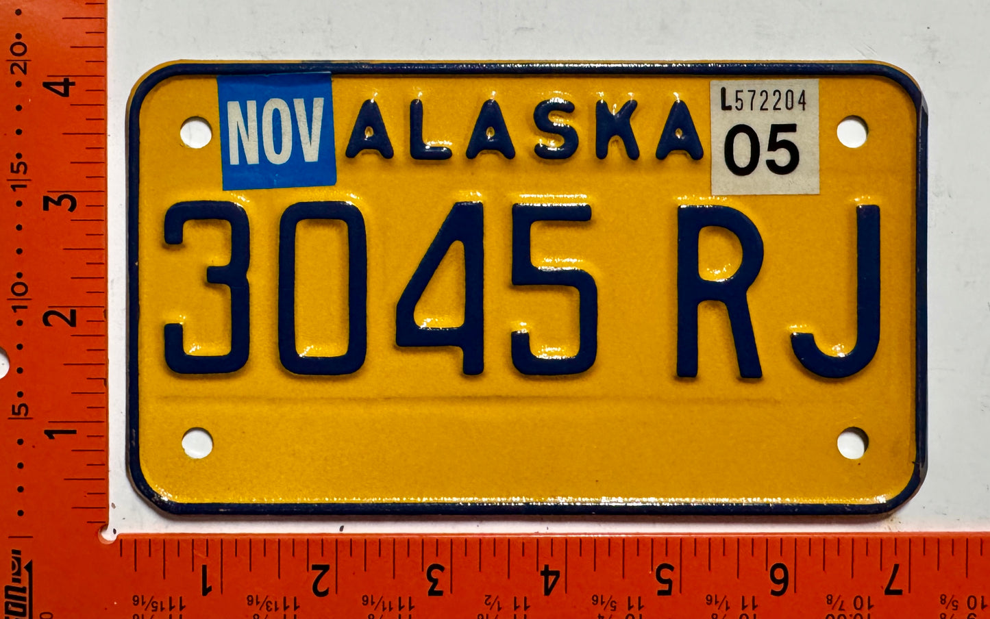 2005 Alaska #3045 RJ Motorcycle License Plate