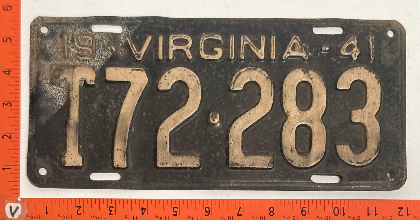 1941 Virginia #T72-283 Truck License Plate