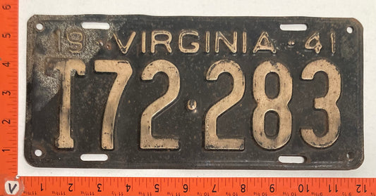 1941 Virginia #T72-283 Truck License Plate