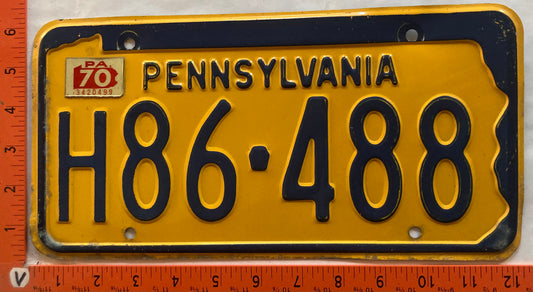 1970 Pennsylvania #H86-488 Passenger License Plate