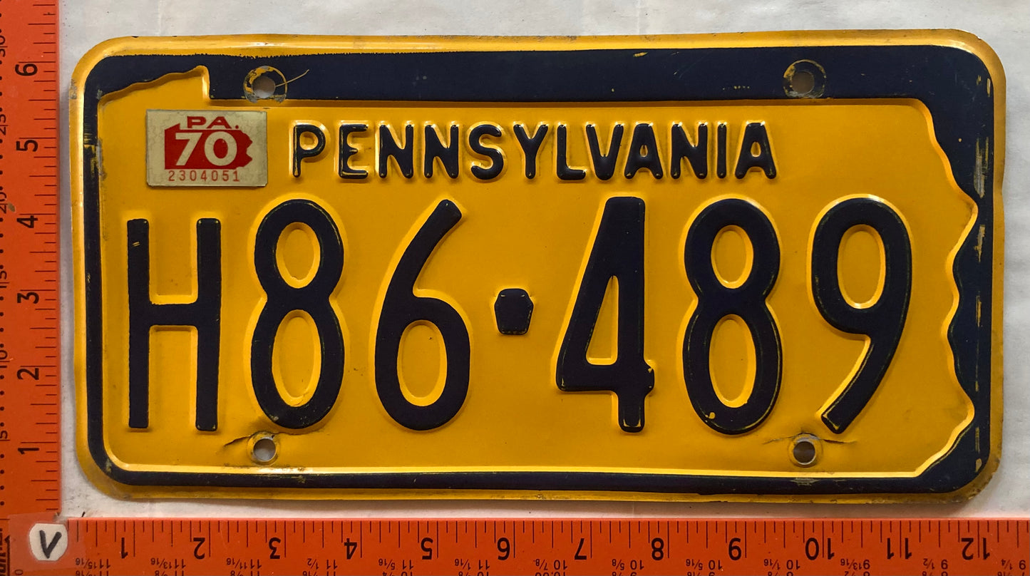 1970 Pennsylvania #H86-489 Passenger License Plate