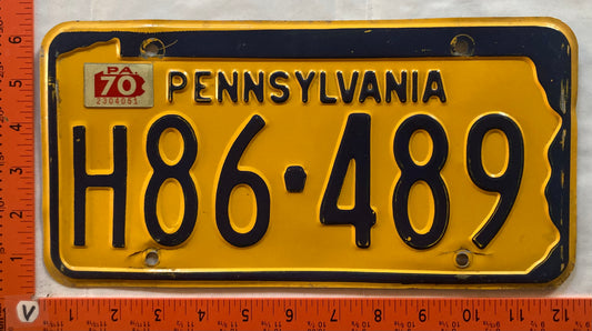 1970 Pennsylvania #H86-489 Passenger License Plate