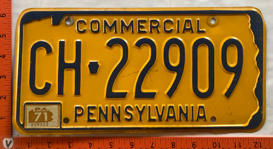1971 Pennsylvania #CH-22909 Commercial License Plate