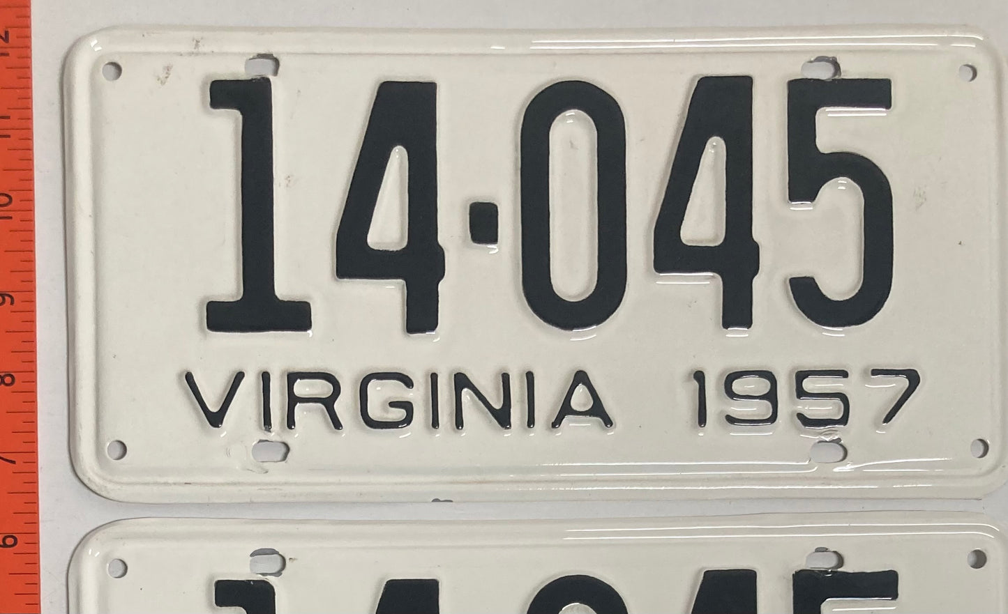1957 Virginia #14-045 Passenger License Plate (Pair)